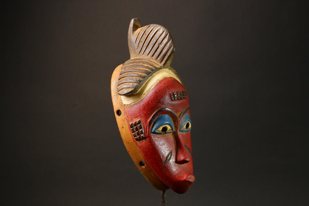 African Mask Antiques Tribal Face Vintage Wood Carved Hanging Guro Masks for wall-G2984