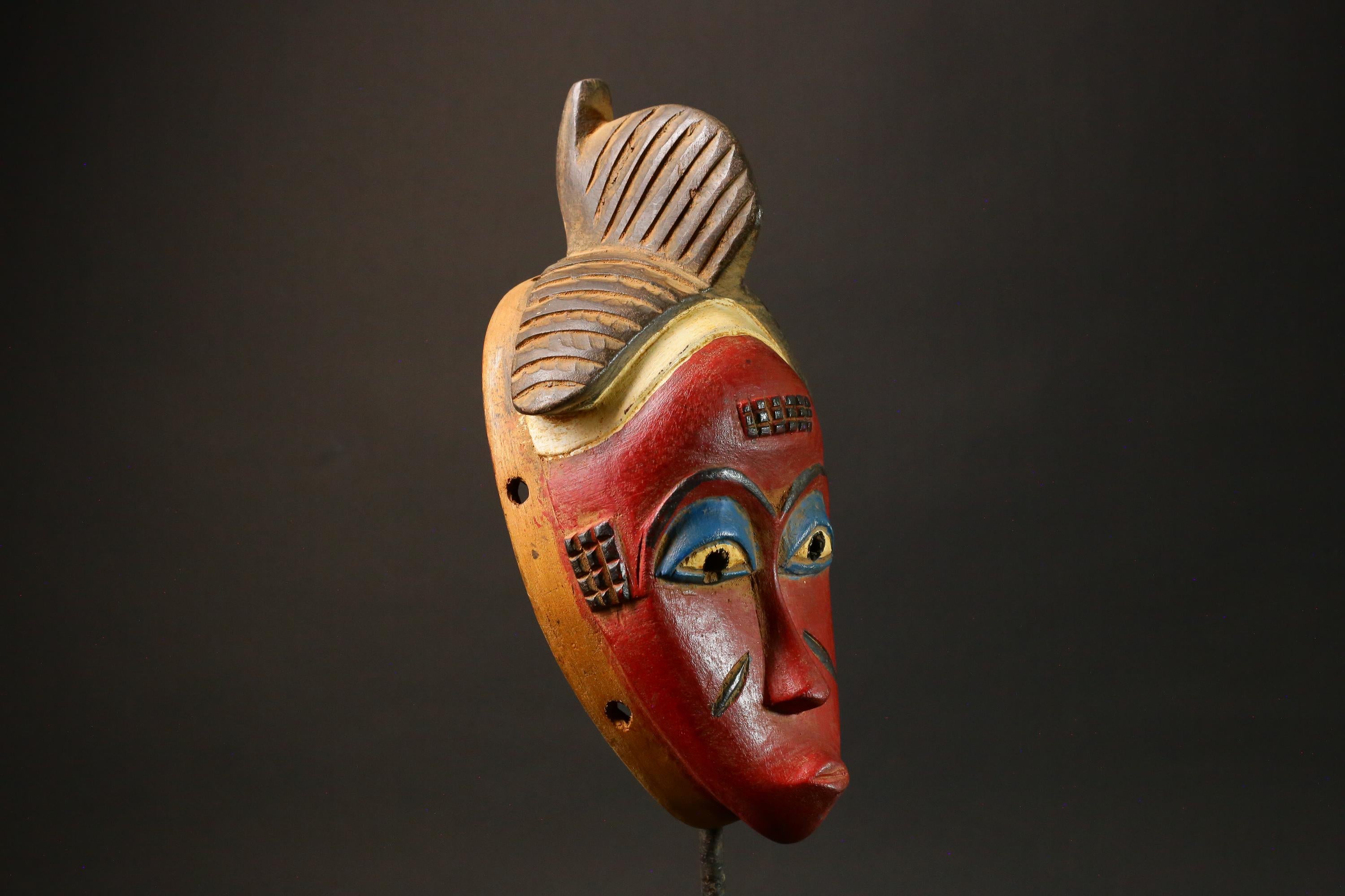 African Mask Antiques Tribal Face Vintage Wood Carved Hanging Guro Masks for wall-G2984