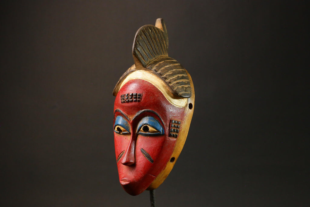 African Mask Antiques Tribal Face Vintage Wood Carved Hanging Guro Masks for wall-G2984