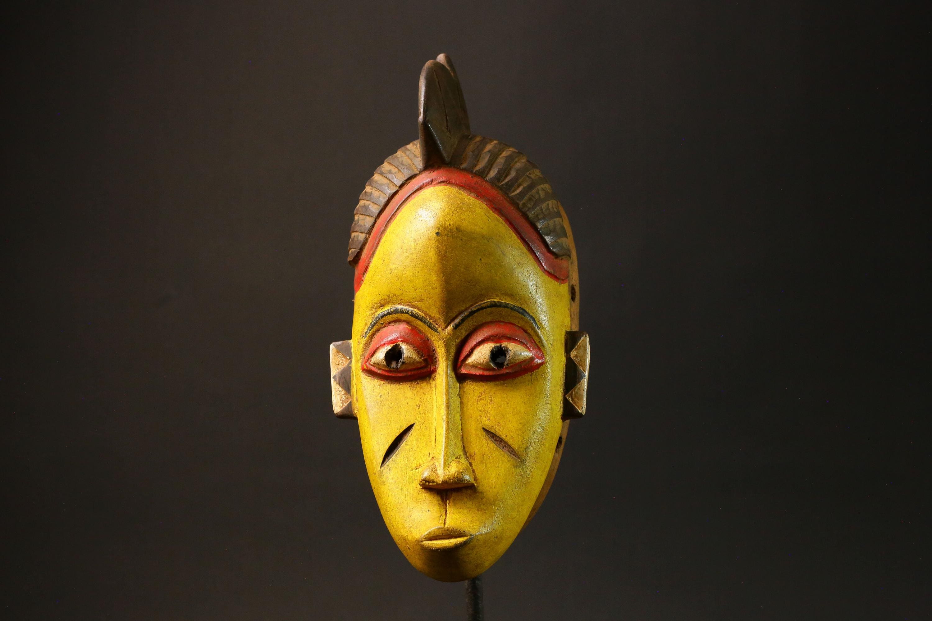 African Masks Tribal Face Vintage Carved Wood Hanging Guro Guro Masks for wall-G2987