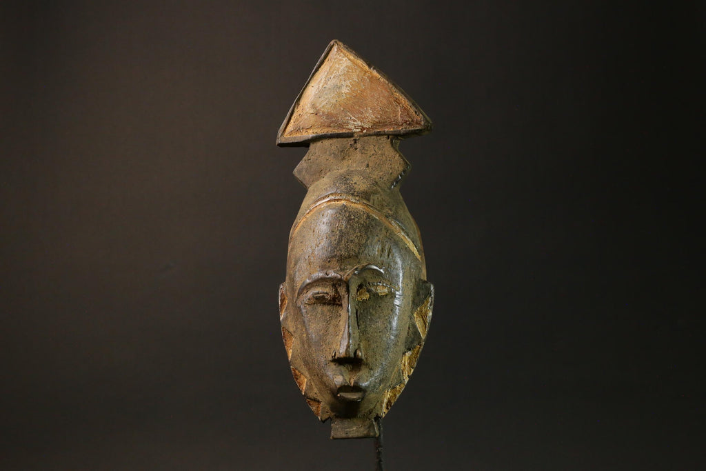 African Masks Baule Antique wall hanging primitive art Masks for wall-7773