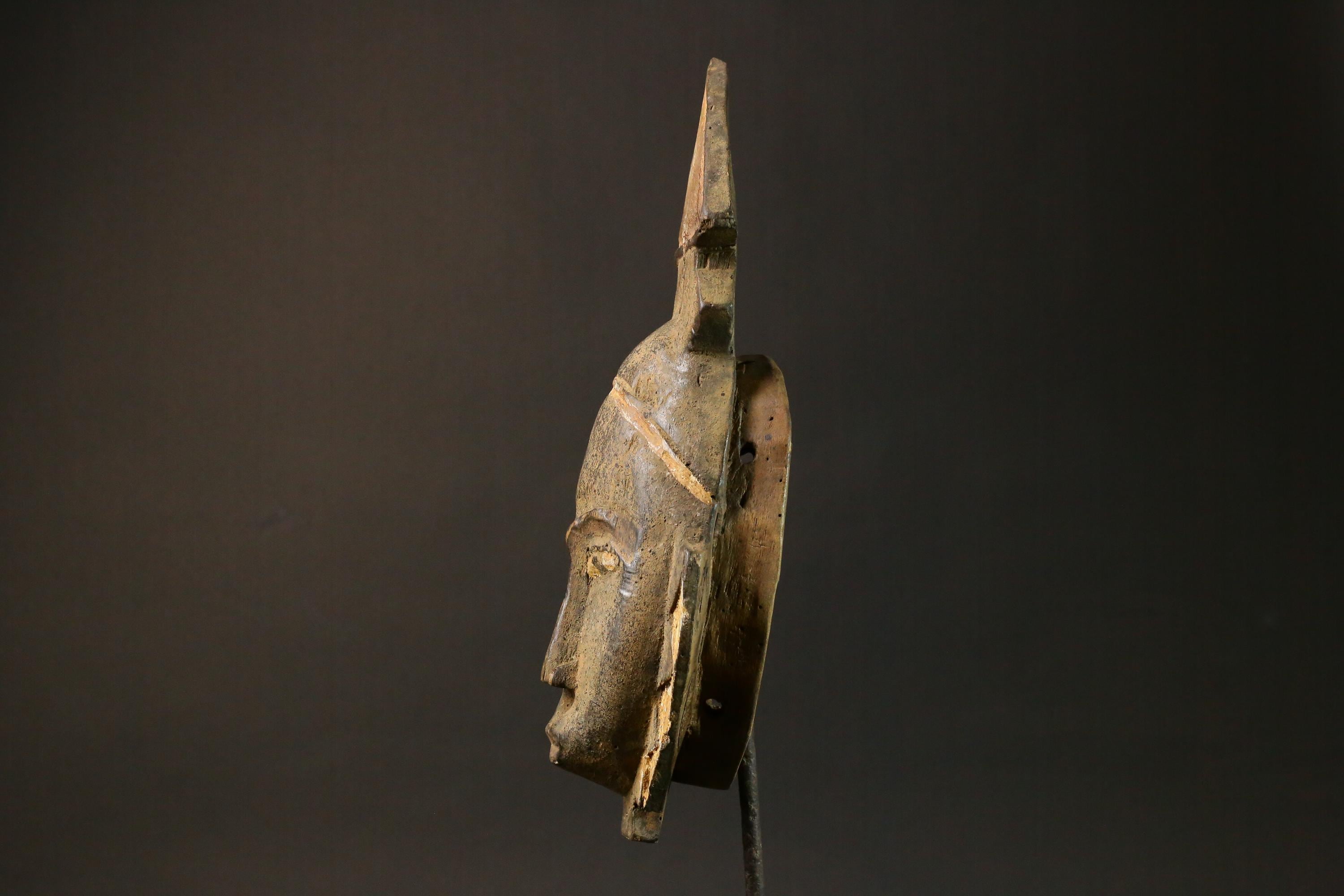 African Masks Baule Antique wall hanging primitive art Masks for wall-7773