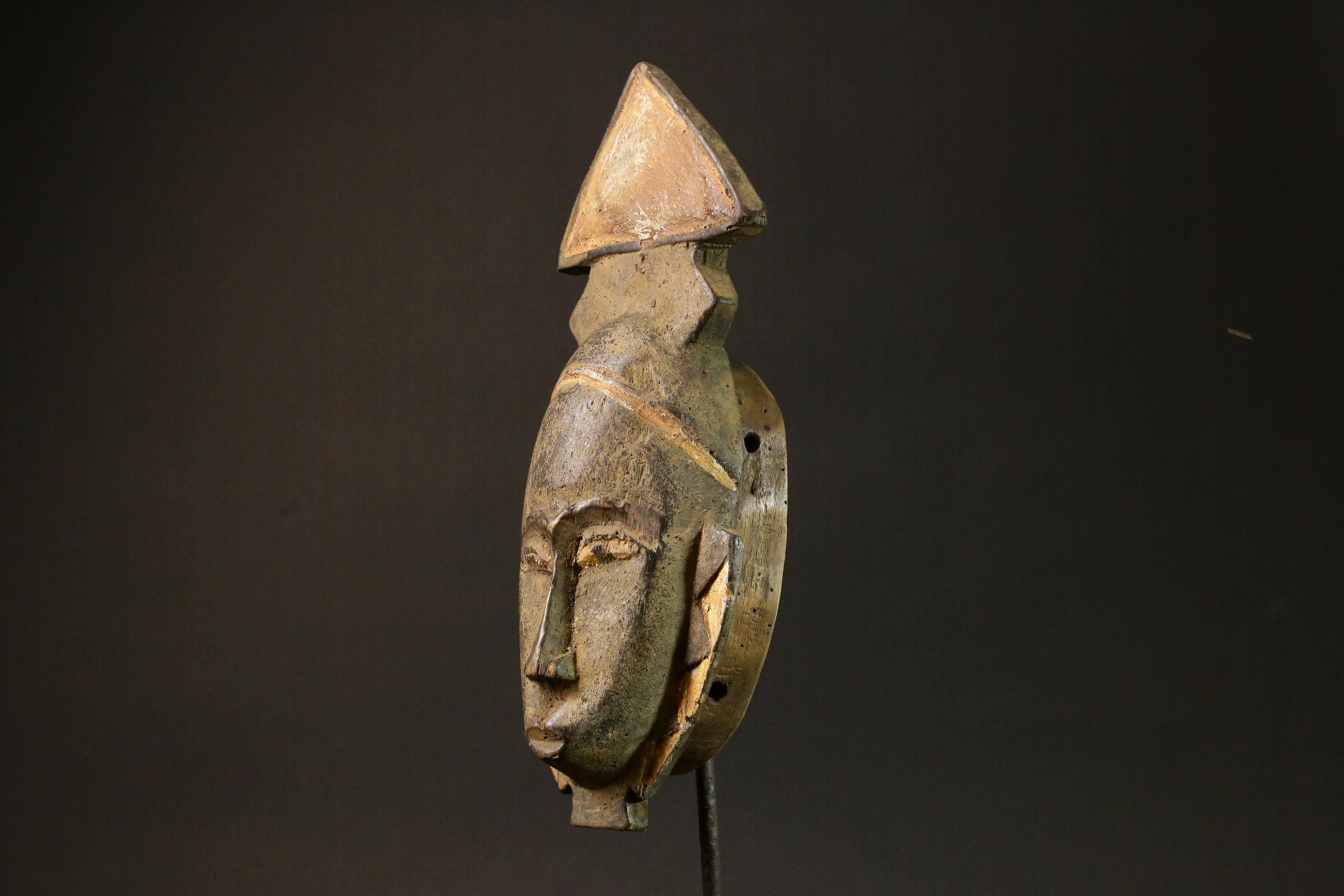 African Masks Baule Antique wall hanging primitive art Masks for wall-7773