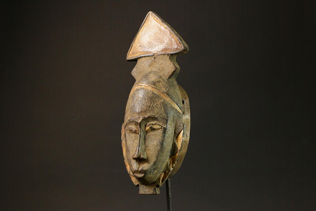 African Masks Baule Antique wall hanging primitive art Masks for wall-7773