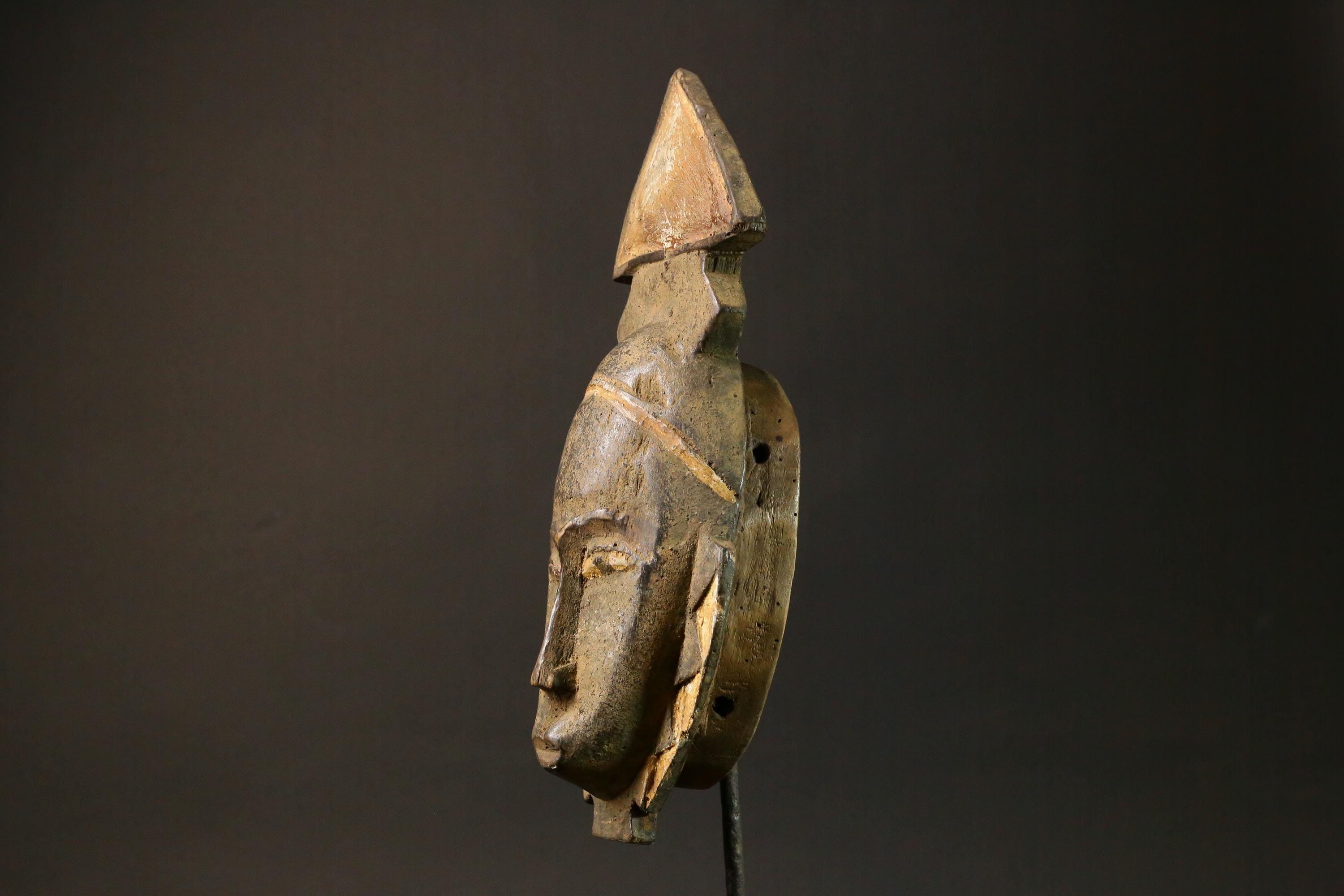 African Masks Baule Antique wall hanging primitive art Masks for wall-7773