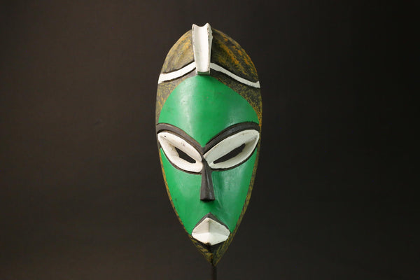 African mask wood African real figure vintage African masks green in color masks for wall-6116