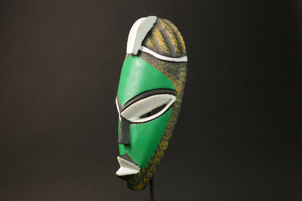 African mask wood African real figure vintage African masks green in color masks for wall-6116