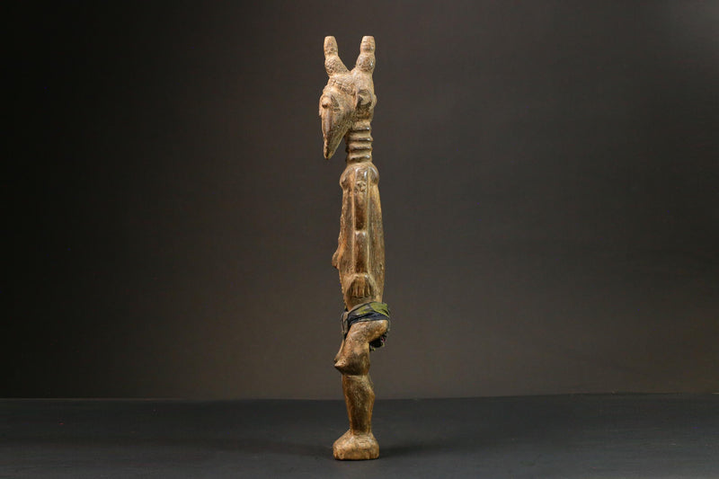 African statue wooden vintage hand Divination Figure African Sculpture Art -8973