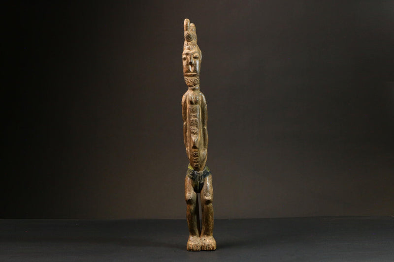 African statue wooden vintage hand Divination Figure African Sculpture Art -8973