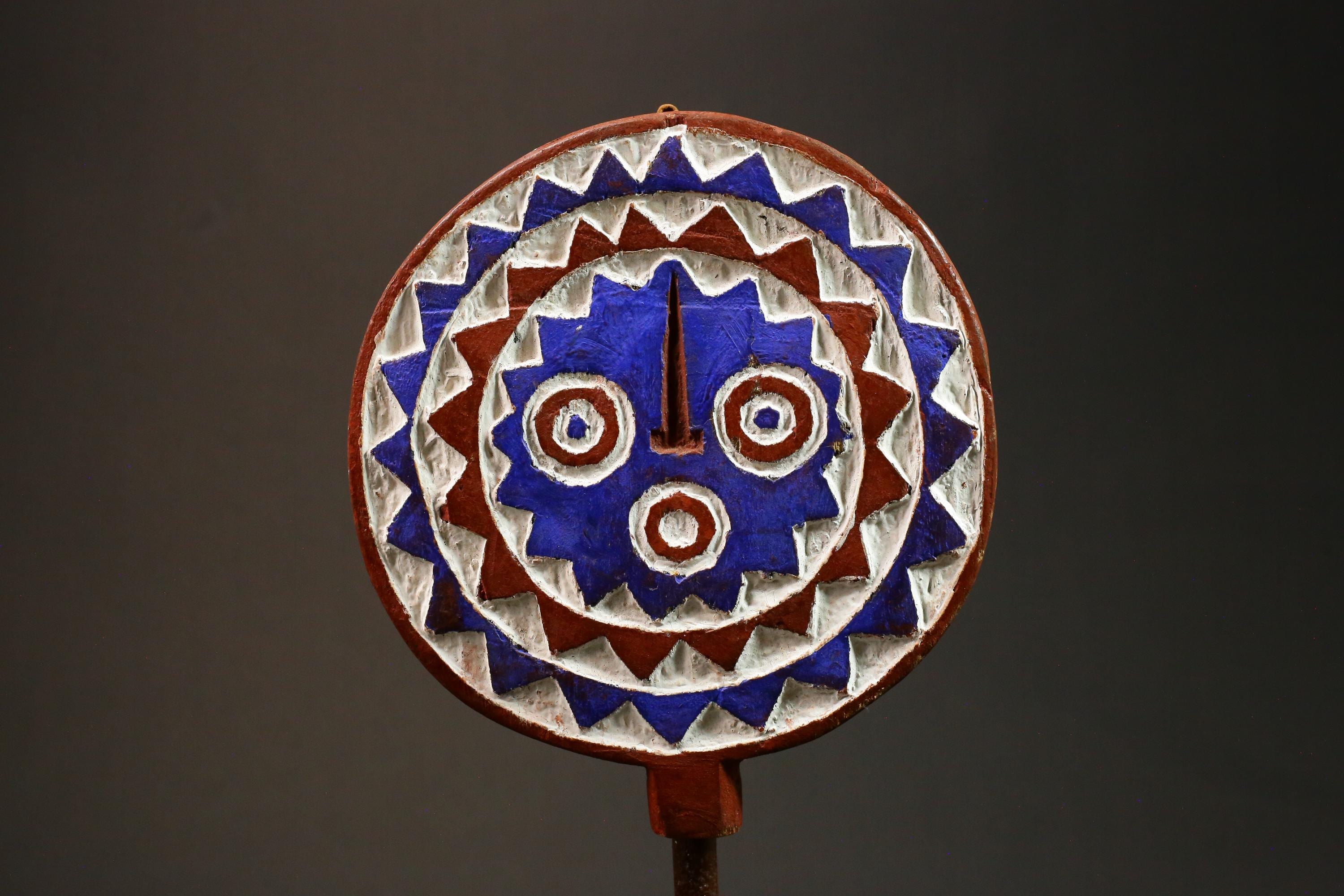 African Mask Tribal Face Mask Sun Mask Bwa Mossi From Burkina Faso Wood for wall-G2999