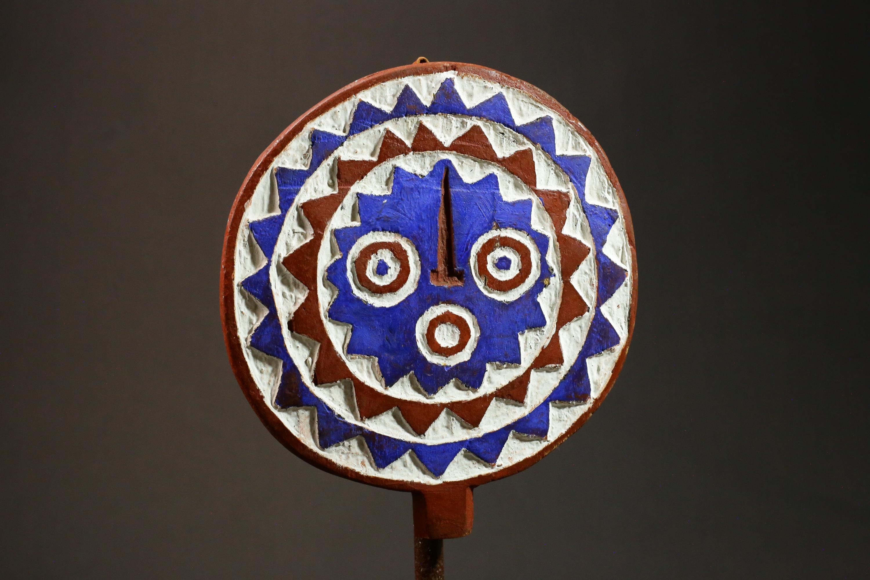 African Mask Tribal Face Mask Sun Mask Bwa Mossi From Burkina Faso Wood for wall-G2999
