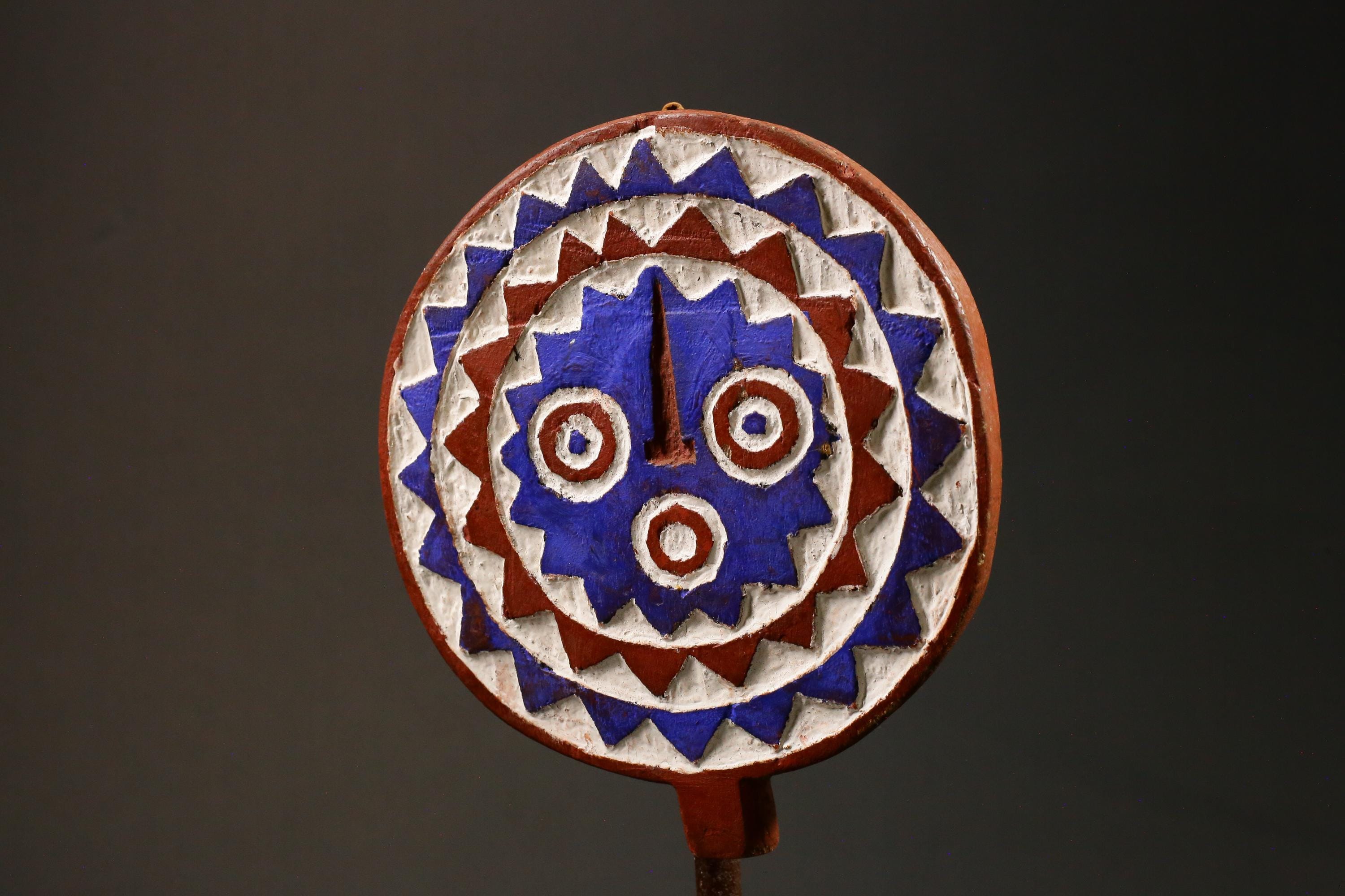 African Mask Tribal Face Mask Sun Mask Bwa Mossi From Burkina Faso Wood for wall-G2999