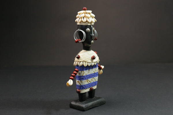 african statue wooden vintage hand carved Home Décor statue Beaded Namji Doll wooden vintage-G1114