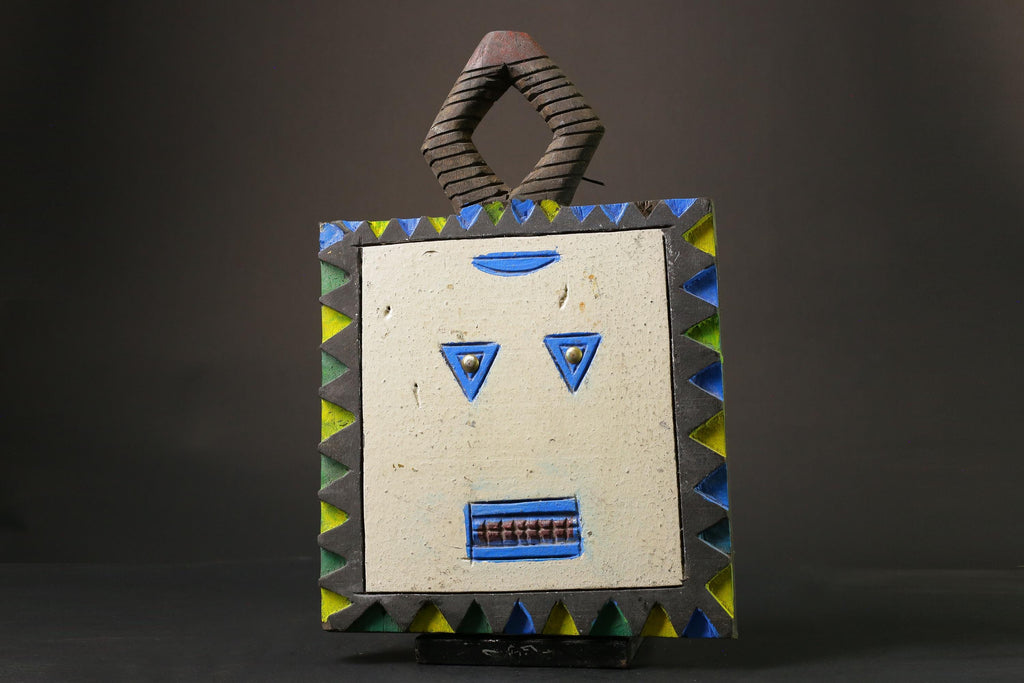 African mask wood African real figure vintage African masks for wall Baule Goli Mask-G1157
