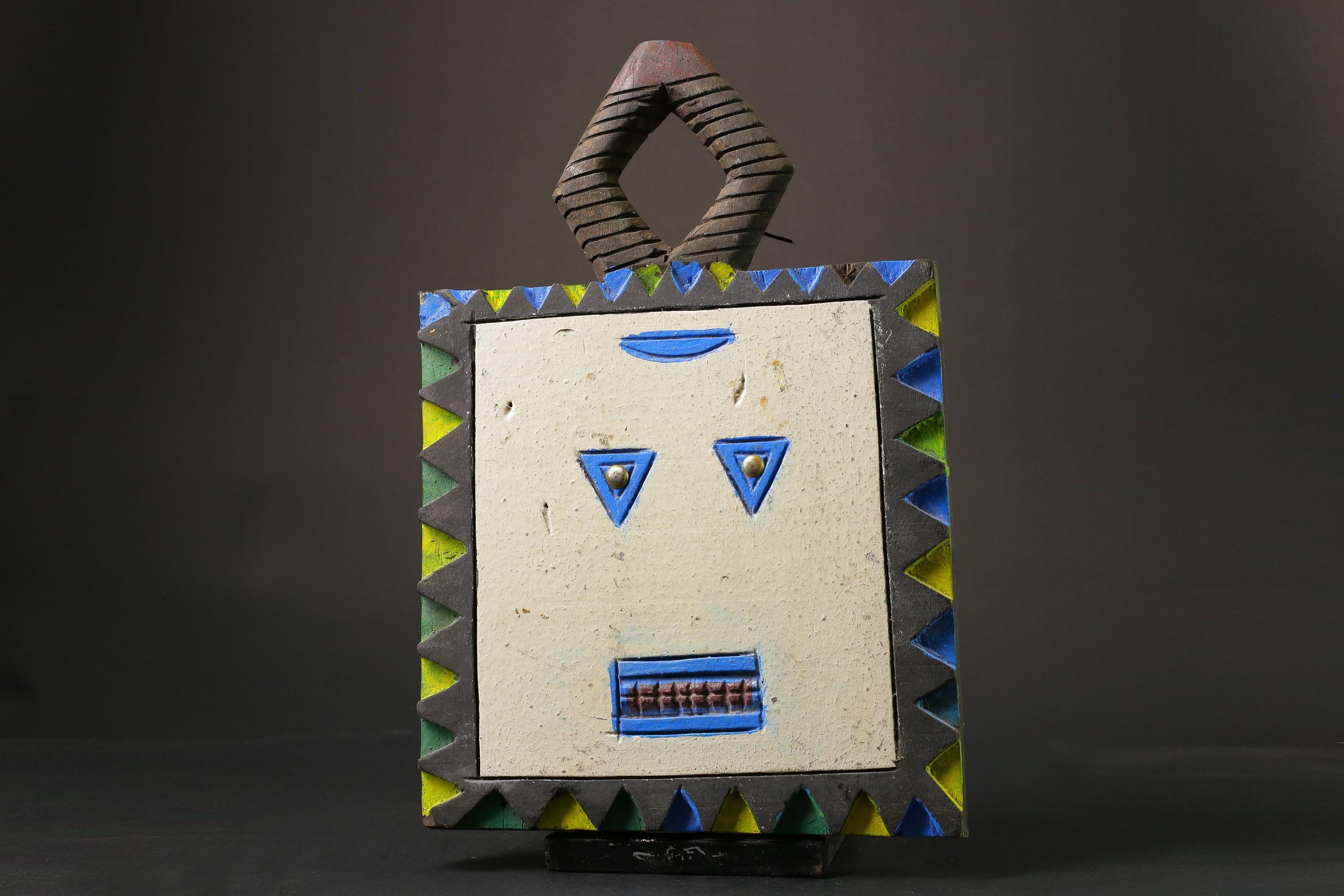 African mask wood African real figure vintage African masks for wall Baule Goli Mask-G1157