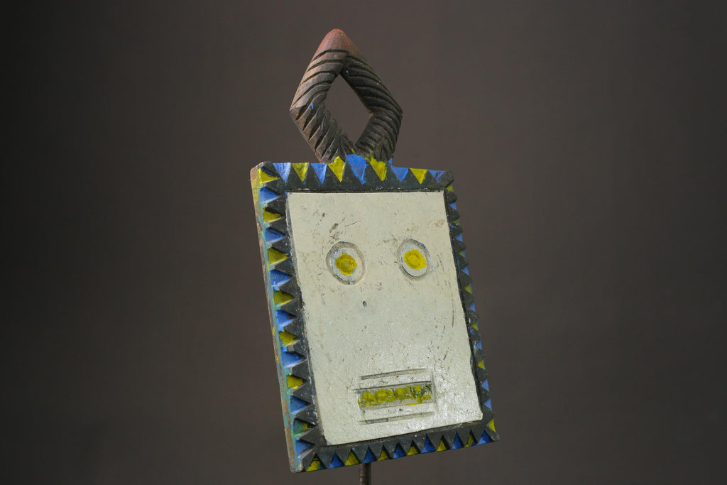 African mask wood African real figure vintage African masks for wall Mask Kpan Goli Baoulé-G1154