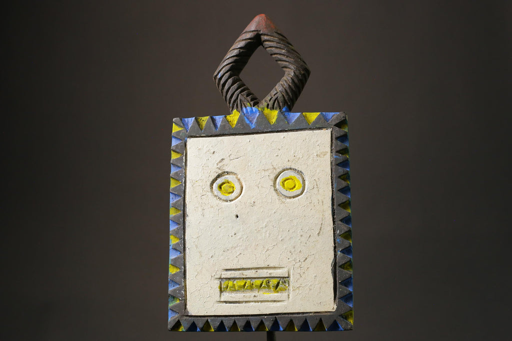 African mask wood African real figure vintage African masks for wall Mask Kpan Goli Baoulé-G1154