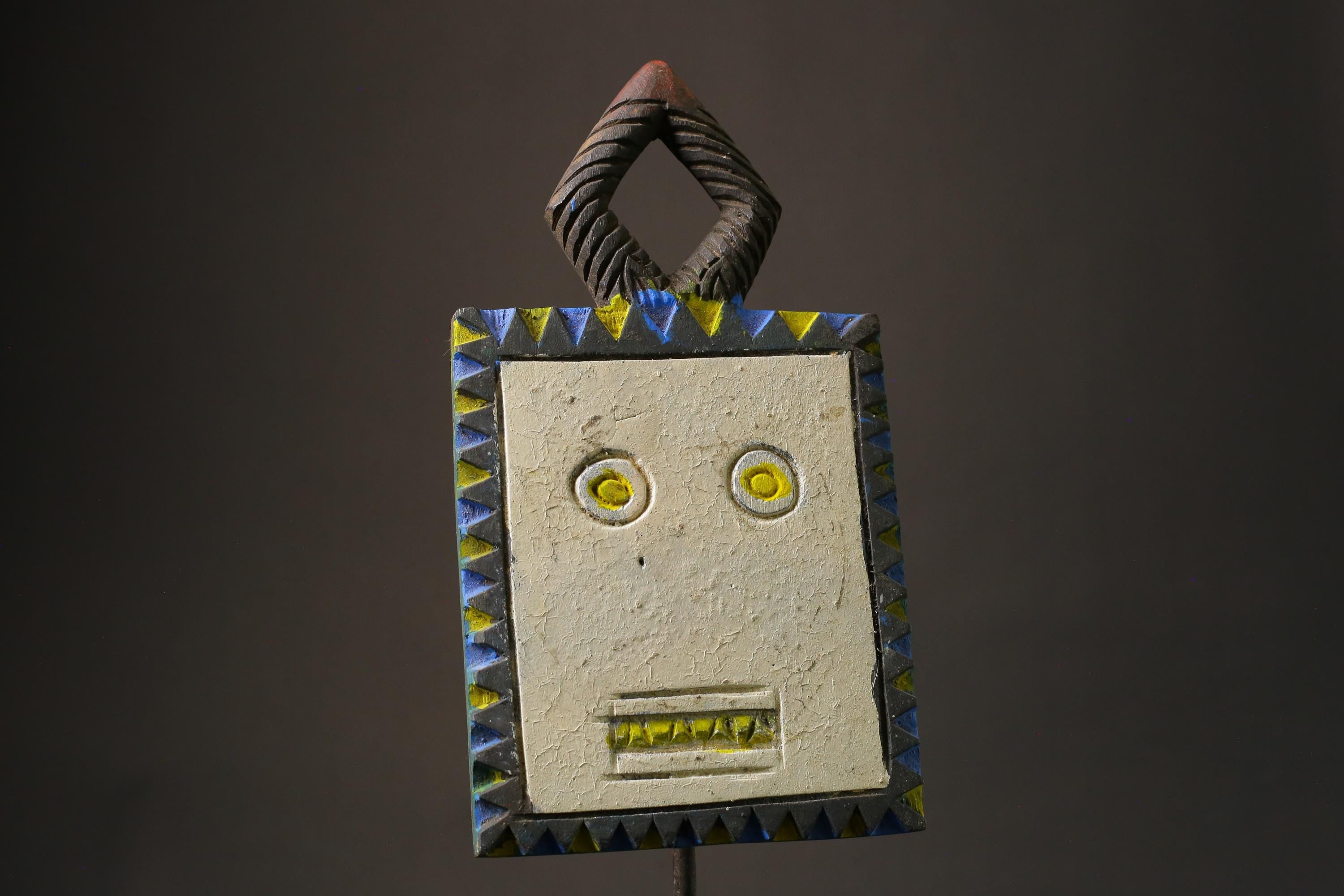 African mask wood African real figure vintage African masks for wall Mask Kpan Goli Baoulé-G1154