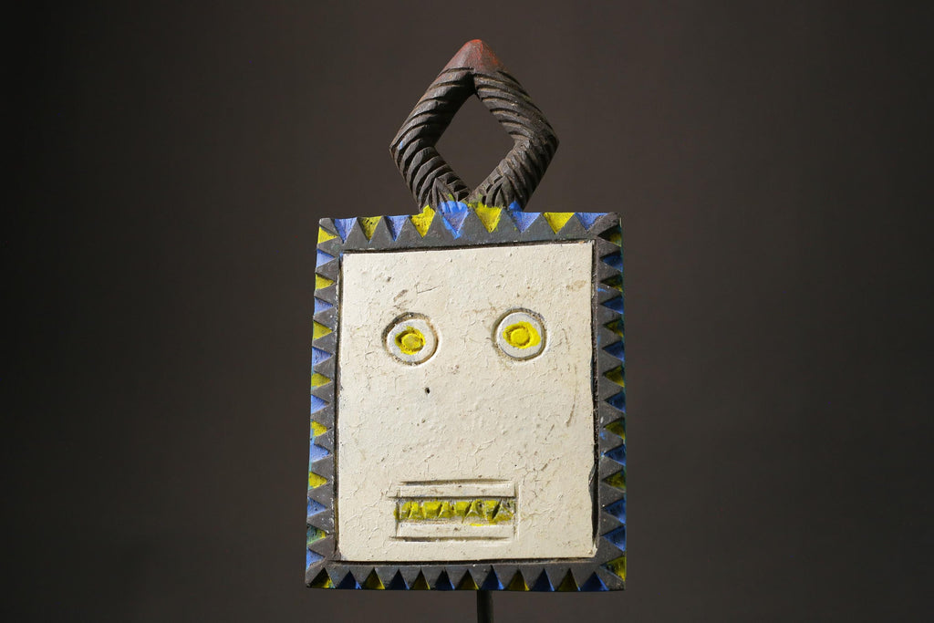 African mask wood African real figure vintage African masks for wall Mask Kpan Goli Baoulé-G1154
