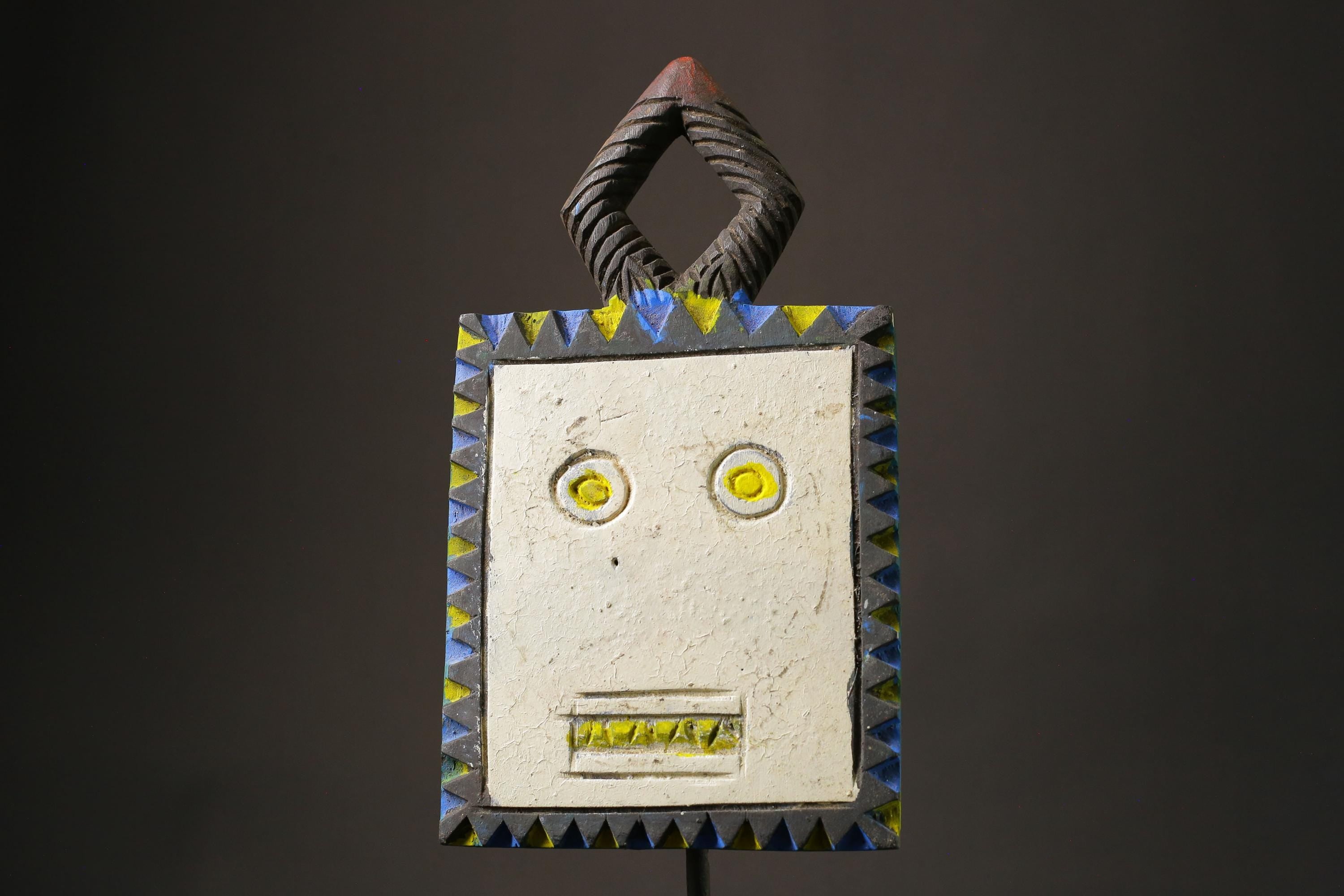 African mask wood African real figure vintage African masks for wall Mask Kpan Goli Baoulé-G1154