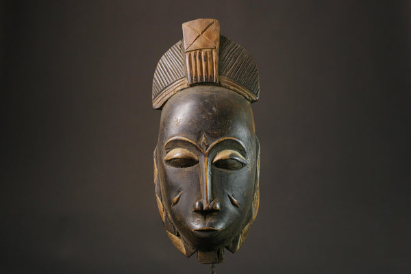 African mask wood African real figure vintage African masks for wall Guro Mask primitive -7451