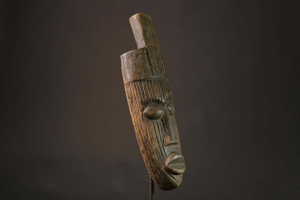 African mask wood African real figure vintage African masks for wall Dan Unique- 7419
