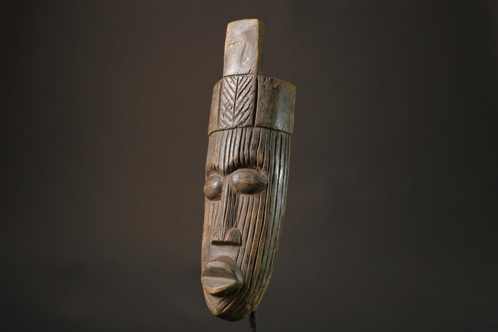African mask wood African real figure vintage African masks for wall Dan Unique- 7419