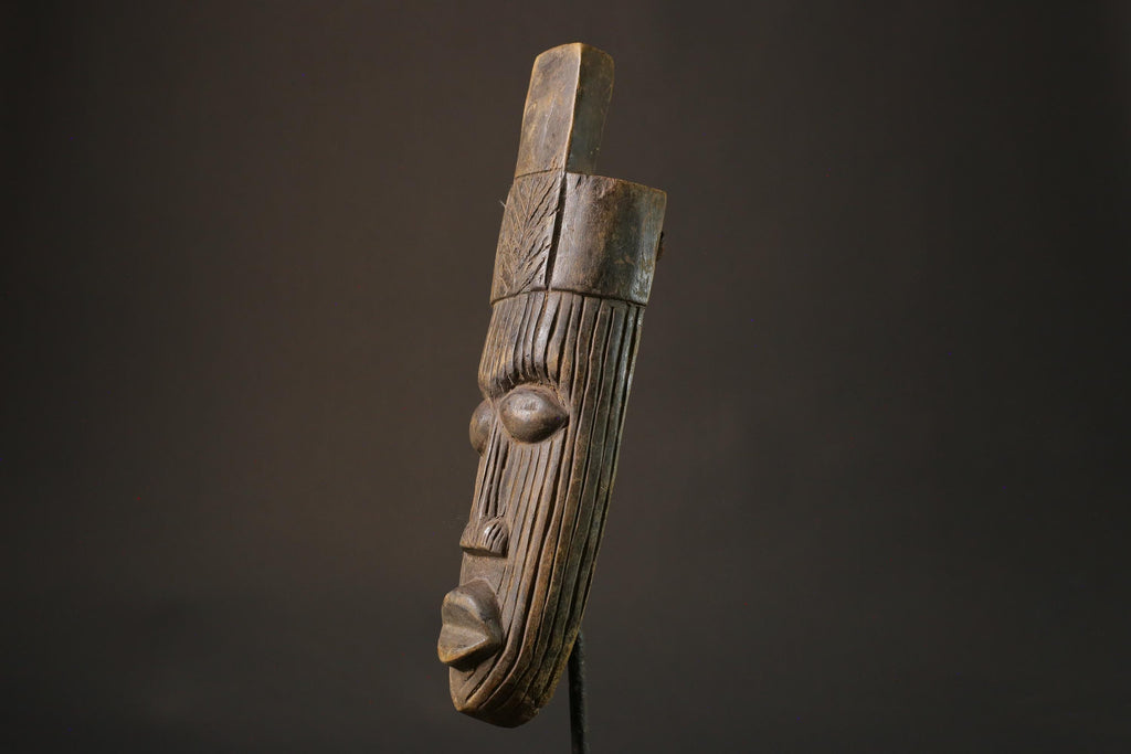 African mask wood African real figure vintage African masks for wall Dan Unique- 7419