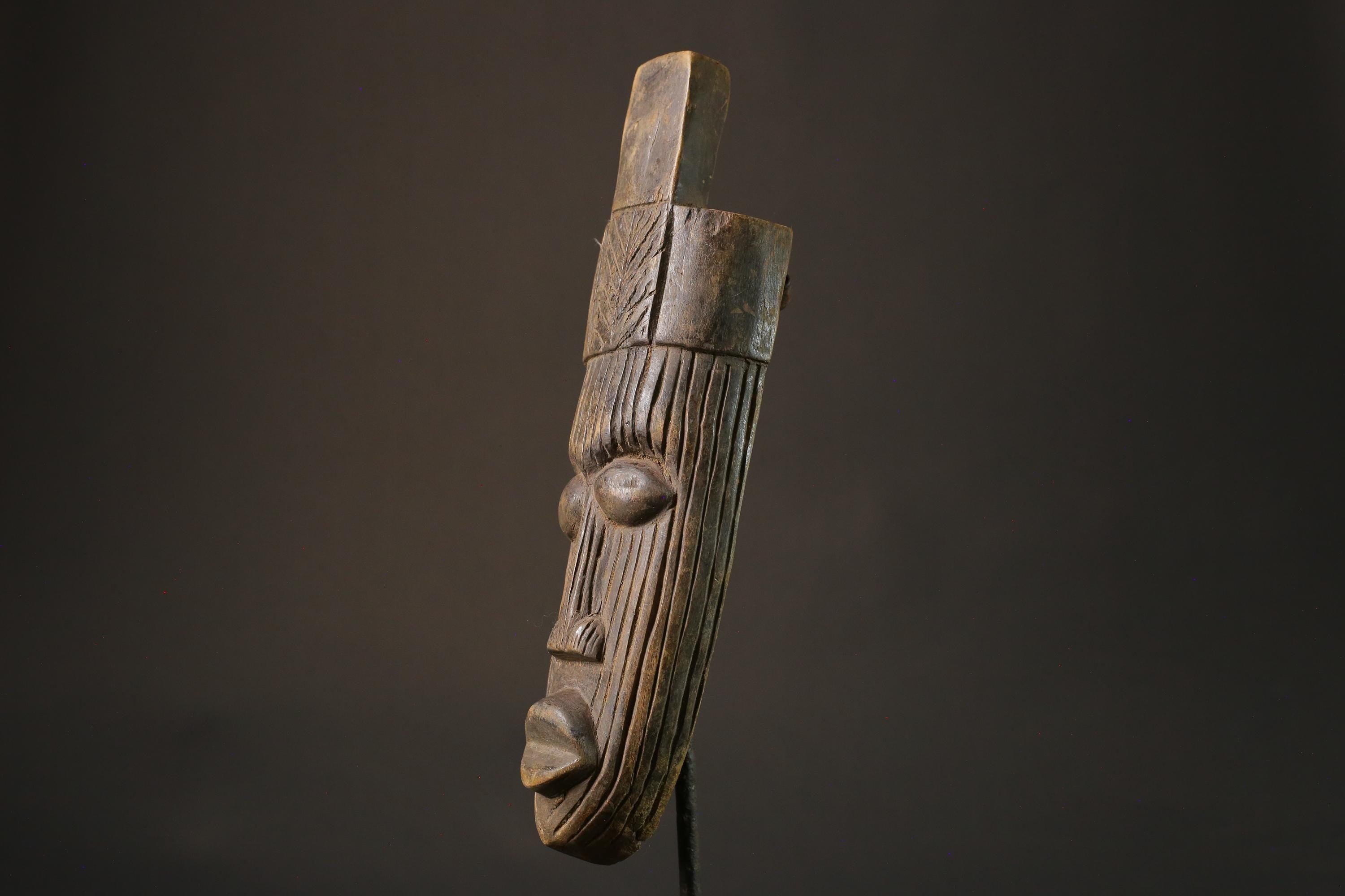 African mask wood African real figure vintage African masks for wall Dan Unique- 7419