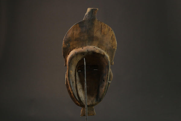 African mask Baule Mask wood African real figure vintage African masks for wall -7450