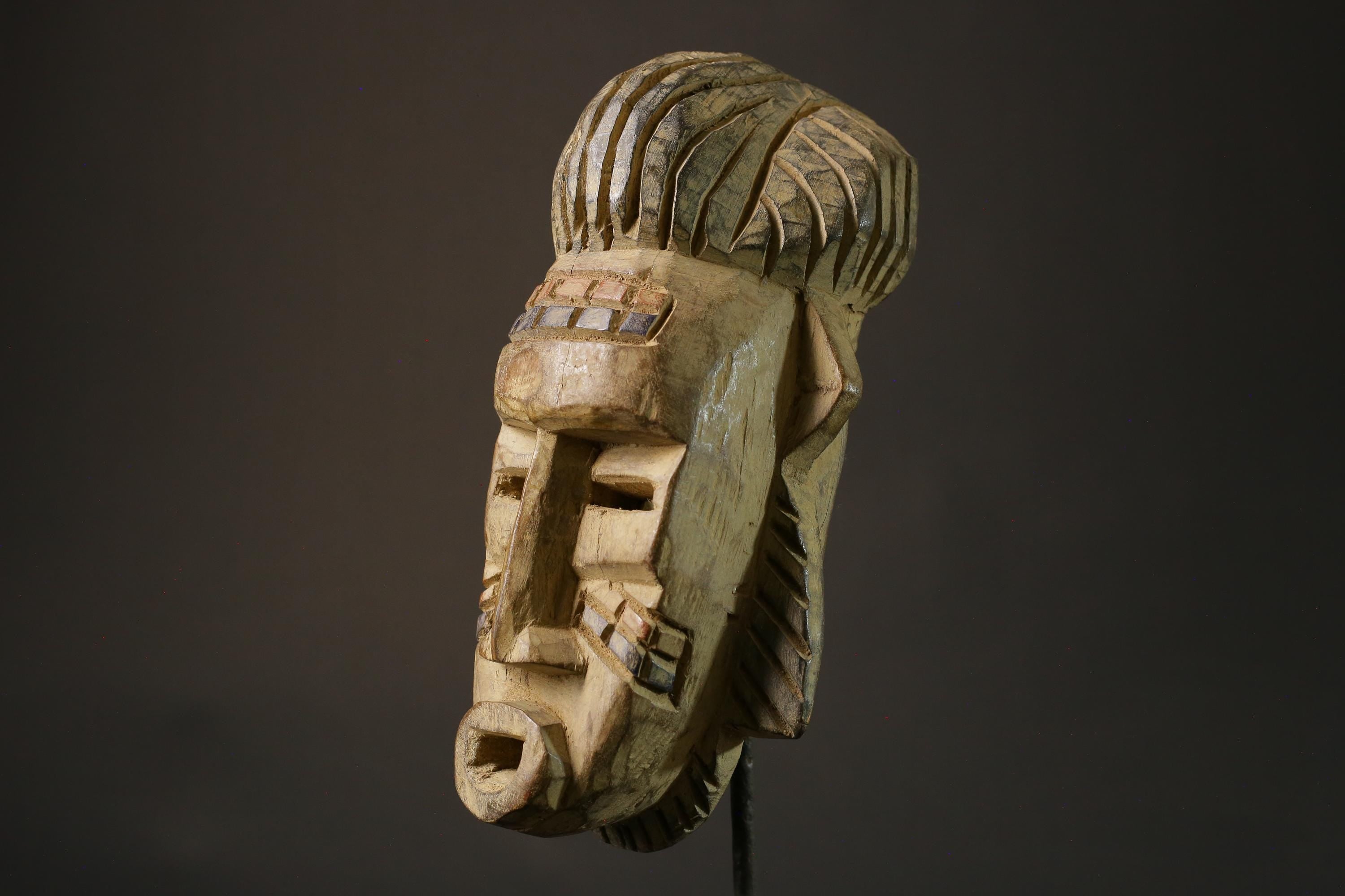 African mask Guru wood African real figure vintage African masks for wall -7425