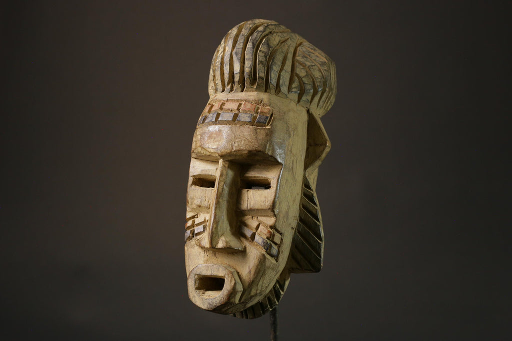 African mask Guru wood African real figure vintage African masks for wall -7425