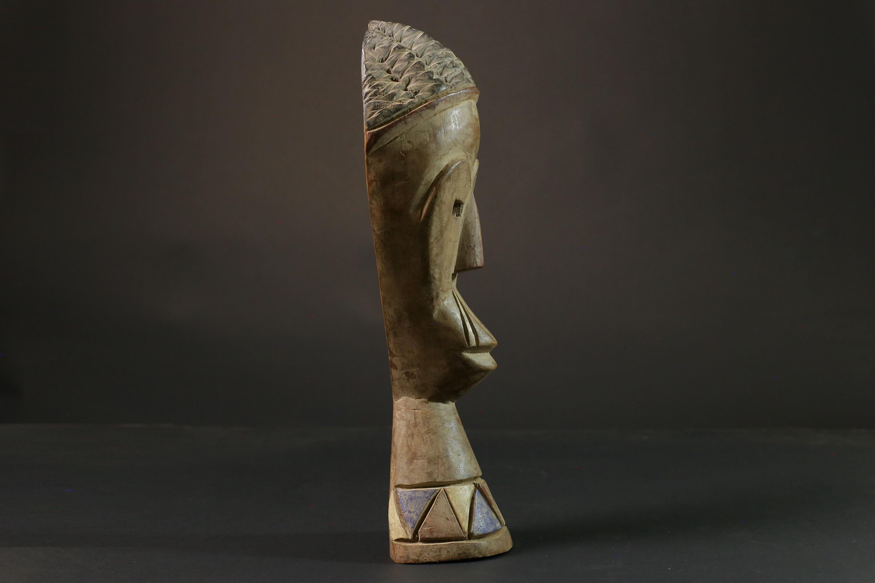 african statue wooden vintage hand carved Home Décor statue Dan Tribe-7426