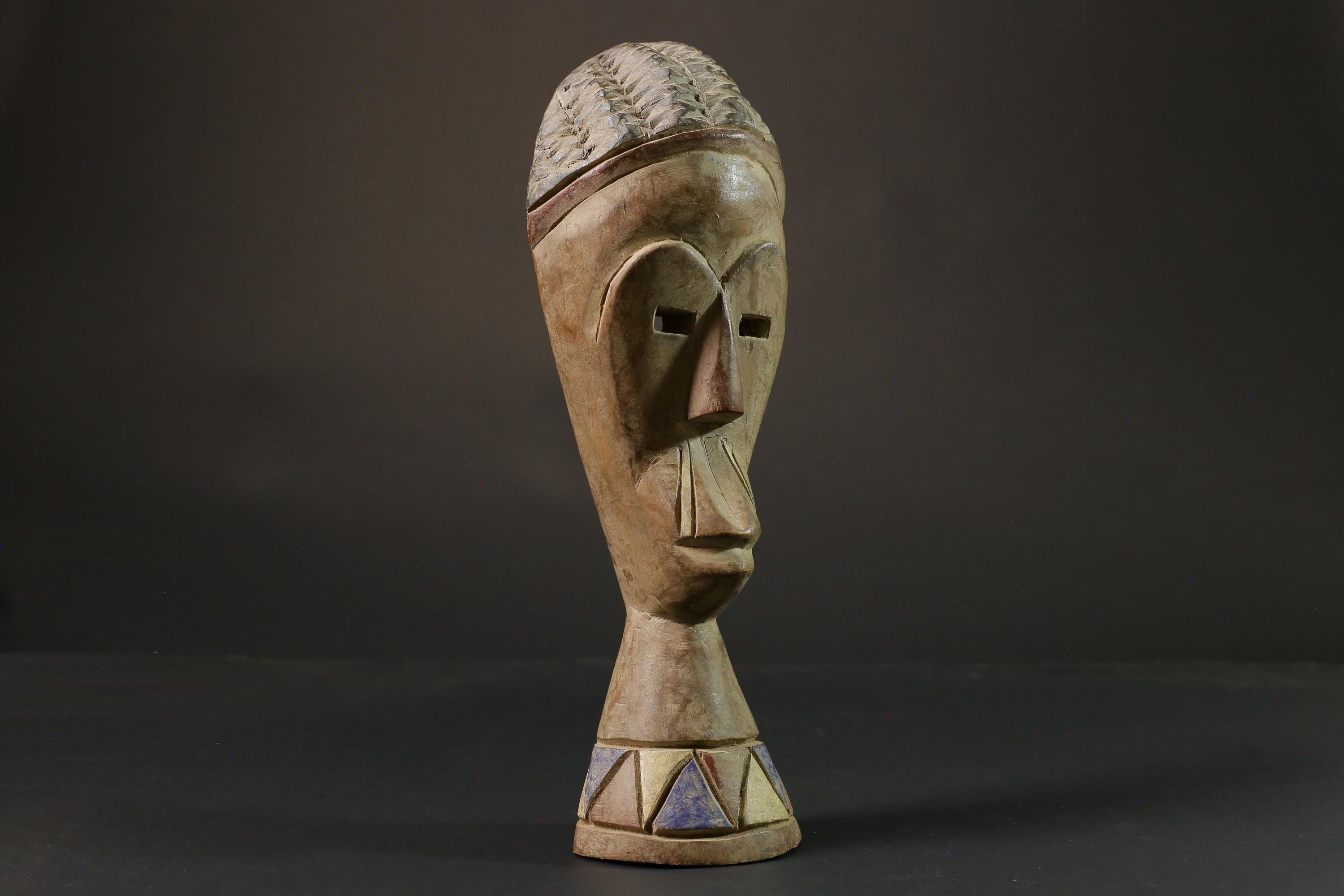 african statue wooden vintage hand carved Home Décor statue Dan Tribe-7426