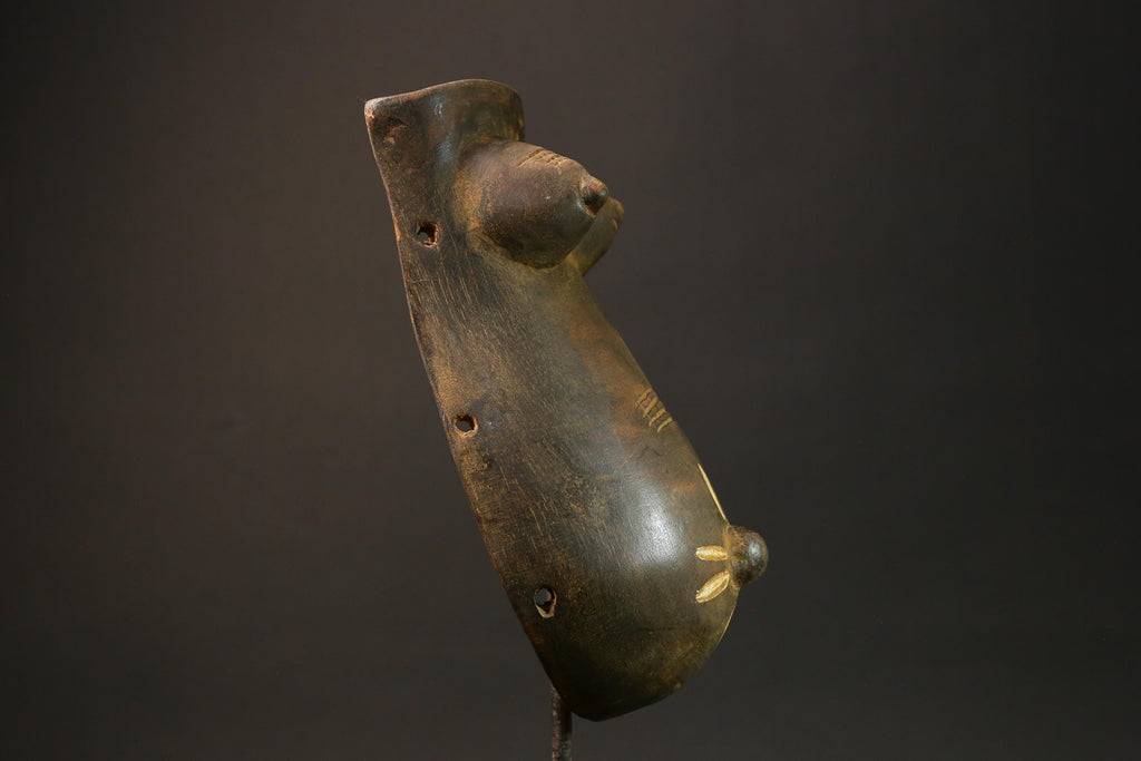 African Brown Makonde Tribe African Mask: Artistic Representation of Woman-G3006