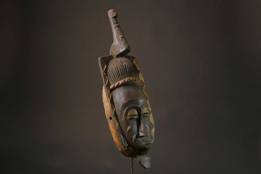 African mask wood African real figure vintage African masks for wall Antique Mask Guro Masks-7465