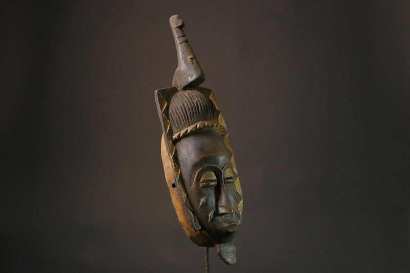 African mask wood African real figure vintage African masks for wall Antique Mask Guro Masks-7465