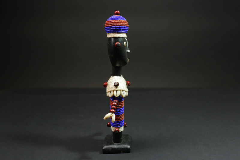 african statue wooden doll Namji Klein doll Namji Doll in Cameroon beads-G1145