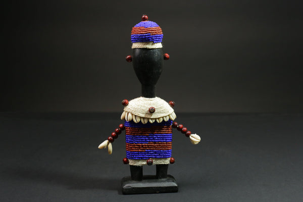 african statue wooden doll Namji Klein doll Namji Doll in Cameroon beads-G1145