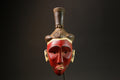 Traditional Red Wooden African Mask from the Guru Tribe, Unique Art Piece Masks for wall-G3021