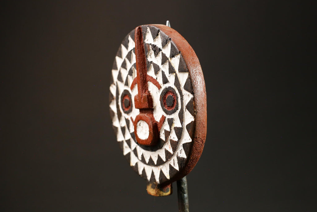 African Mask Handmade Bobo Sun Mask, Tribal Face Wall Decor in Wood Masks for wall-G3031