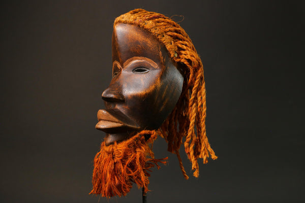 African mask wood African real figure vintage African masks for wall Dan Mask Deangle -G2766