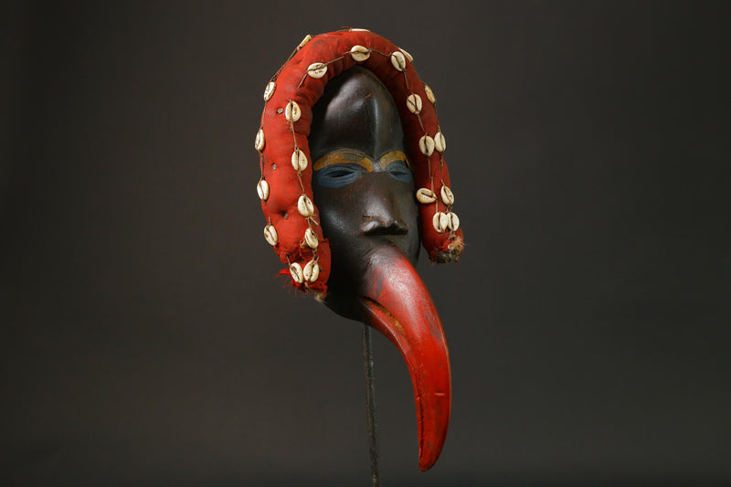 African Mask Carved Wood Tribal Mask vintage Carved Mask Dan Liberia Mask-G2768