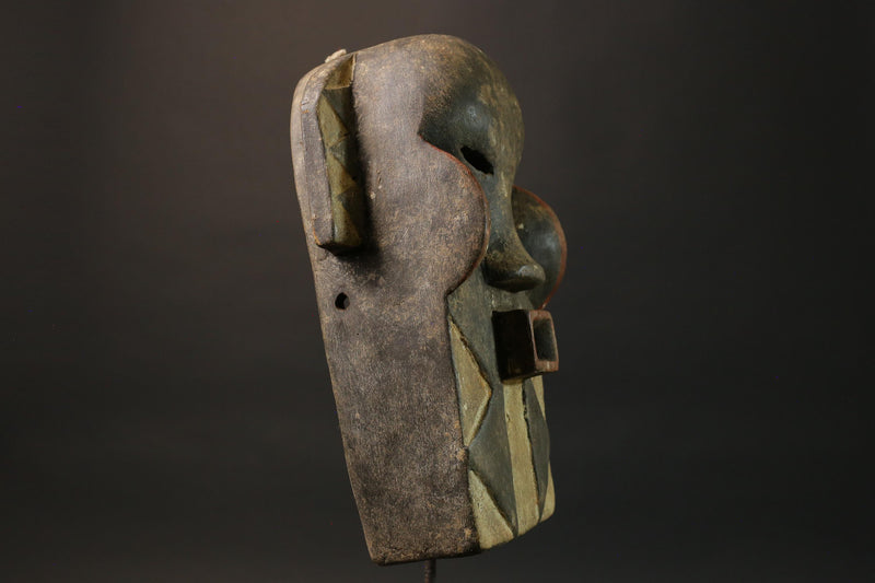 African mask wood African real figure Gabon Masque League mask antique Masks for wall-8879