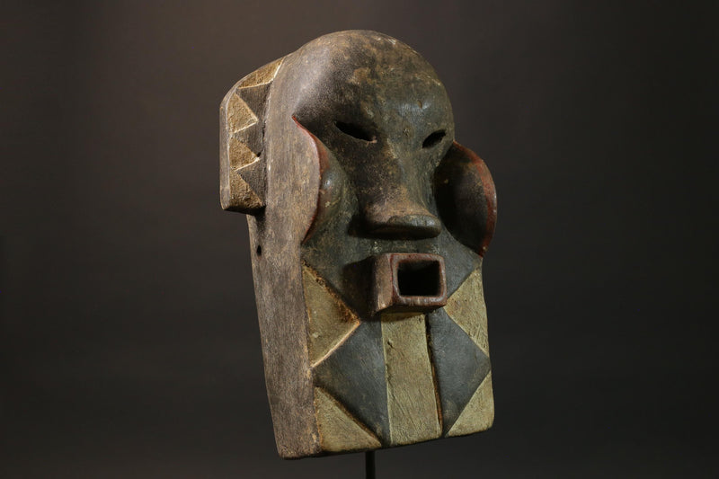 African mask wood African real figure Gabon Masque League mask antique Masks for wall-8879