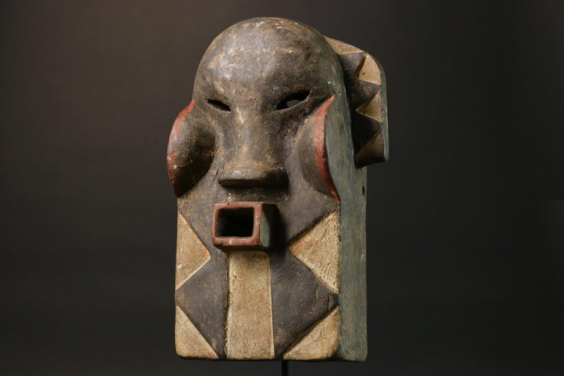 African mask wood African real figure Gabon Masque League mask antique Masks for wall-8879