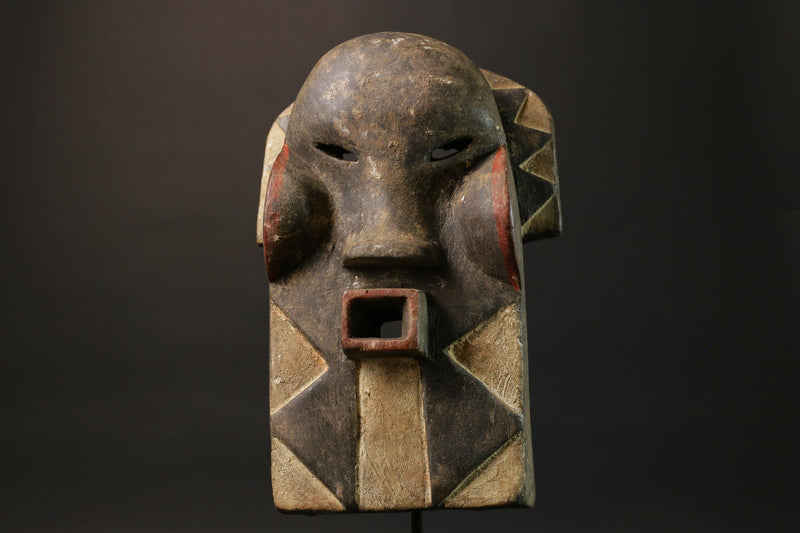 African mask wood African real figure Gabon Masque League mask antique Masks for wall-8879