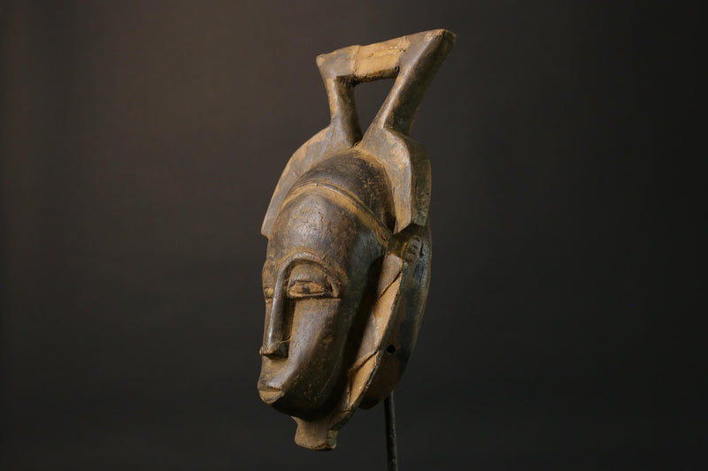 African Mask Baule Antique Masks Hand Carved Wooden Masks for wall-7489