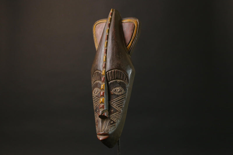 African wood mask antiques Face Vintage Carved Wood Baule Antique Masks for wall-7472