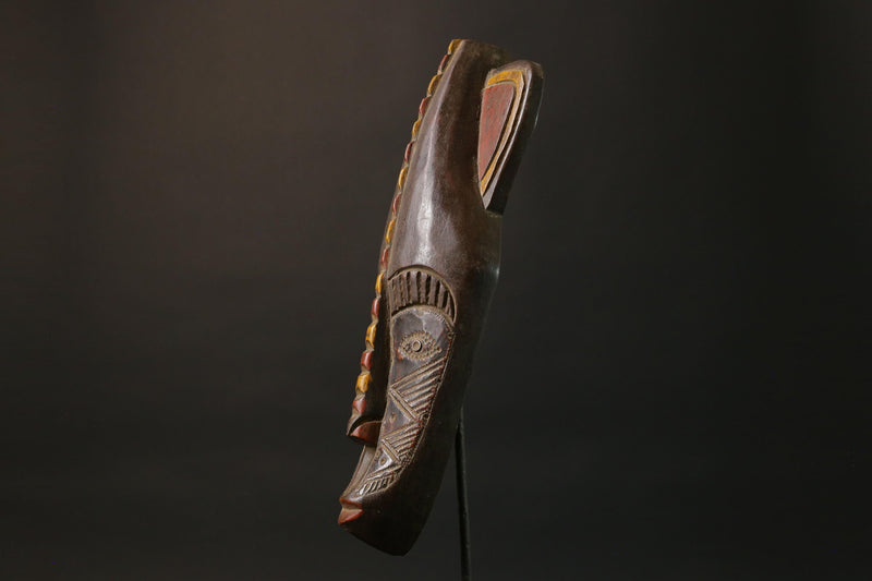 African wood mask antiques Face Vintage Carved Wood Baule Antique Masks for wall-7472